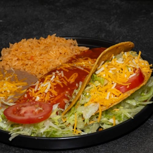 Beef Taco, Enchilada Plate.