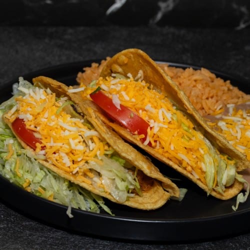 2 Shredded Beef Tacos Plate.