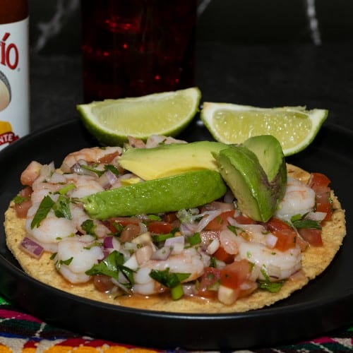 Shrimp Tostada.