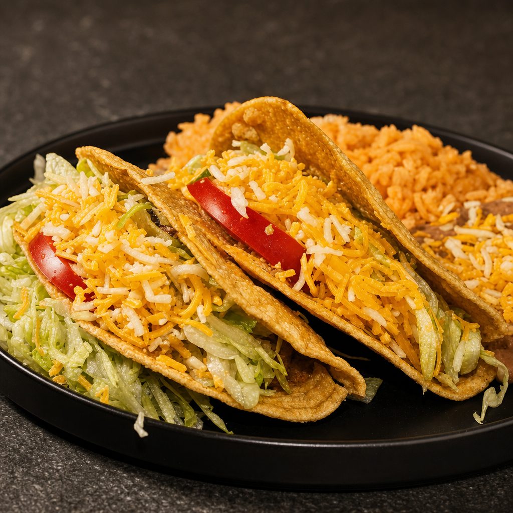 2 Shredded Beef Tacos Plate.